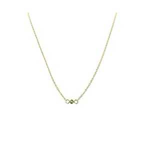 ハンドメイド ゴールド ペリドット レイヤリング チョーカー ネックレス - 8月の誕生石 グリーンジェムストーン - 16インチ イエローゴールドフィル - ...