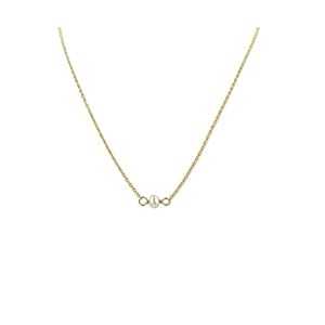 ハンドメイド ゴールドとホワイト 天然パール ショート レイヤリング チョーカー ネックレス - イエローゴールドフィル、長さ 14 インチ - 6 月の誕生石...