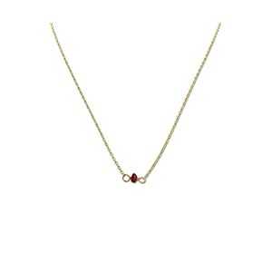 手作りのゴールドとレッドルビーのショートレイヤリングチョーカーネックレス - イエローゴールドフィル、長さ14インチ - 7月の誕生石 - 誕生日、卒業式プレゼ...