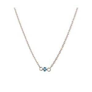 手作りローズゴールドブルートパーズチョーカーネックレス - 12月の誕生石、宝石 - 14インチ、ピンクゴールドフィル - 卒業プレゼント、彼女、娘、女の子、テ...