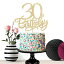 Ewiviɥϥåԡ30Фȥåѡˤ3030ǯ˴ա30餷ѡƥǥ졼30 Ewivi Gold Happy 30th Birthday Cake Topper,Hello 30, Cheers to 30 Years,30 &Fabulous Party Decoration (30th)
