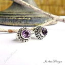 6mm パープル アメジスト スタッド ポスト イヤリング バリ スターリング シルバー JD143 JackieDesign 6mm Purple Amethyst Stud Post Earrings Bali Sterling Silver JD143