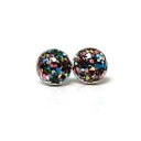 ミックスグリッターイヤリング、プラスチックポストスタッド、10mm ピンク、アクア、シルバー、グリーン Pretty Smart Mixed Glitter Earrings on Plastic Post Studs, 10mm Pink, Aqua, Silver, Green(4)