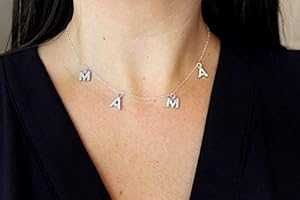 シルバー ママ ネックレス クリスタル レター 16インチ スターリングシルバー チェーン、ママ ジュエリー Laalee Jewelry Silver Mama Necklace Crystal Letters 16" Sterling Silver Chain, Mama Jewelry