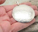 ペンダント用特大ハンマースターリングシルバーディスク チェーンなし Cloud Cap Jewelry Extra Large Hammered Sterlin...