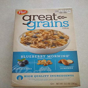 Post Great Grains ブルーベリー モーニング シリアル、13.5 オンス ボックス (4 個パック) Post Great Grains Blueberry Morning Cereal, 13.5-Ounce Boxes (Pack of 4)