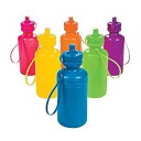 Fun Express ネオン スポーツ ウォーターボトル (1 ダース) パーティー用品、ドリンクウェア、インセンティブ Fun Express Neon S...