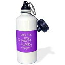 3dRose Ring Make me Look Engaged Purple and White-Sports Water Bottle, 21oz , 21...