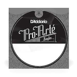D'Addario J4505 Pro-Arte ナイロン クラシックギター 単弦 ノーマルテンション 5弦 D'Addario J4505 Pro-Arte Nylon Classical Guitar Single String, Normal Tension, Fifth String