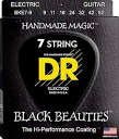 DR Strings Electric Guitar Strings, Black Beauties-Black Coated, 9-52 (BKE7-9)