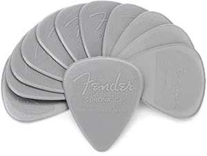 Fender Nylon Guitar Picks 351 Shape, Gray, 0.73mm, 12-Pack