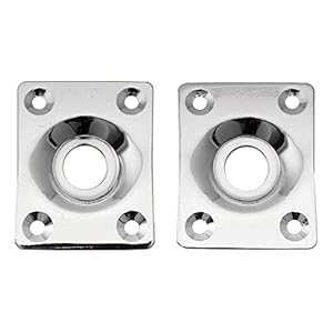 Musiclily Rectangle Guitar Jack Plate for Electric Guitar or Bass,Chro...