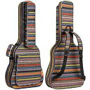 CAHAYA Acoustic Guitar Bag with Neck Cradle Bohemian Vintage Guitar Case 0.65in Thick Sponge Padded Guitar Case for 40 41 42 In Acoustic Classical Guitars CY0186