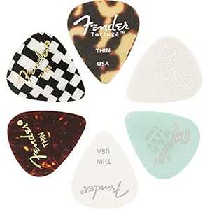 Fender Material Medley Guitar Picks 351 Shape, Multi-Color, Thin, 6-Pa...