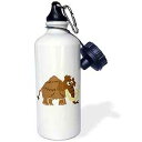 3dRose Funny Woolly Mammoth Primitive Art Design-Sports Water Bottle, 21oz , 21 ...