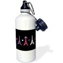 3dRose ウォーターボトル、21オンス、ホワイト 3dRose Water Bottle, 21oz, White
