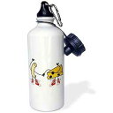 3dRose Water Bottle - Funny Cute Macaroni and Cheese Cartoon Characters - 21oz (...