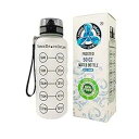 Three Drops of Life 新しい 50 オンスの大型スポーツ ウォーター ボトル、大容量の水分補給トラッカーに最適なつや消し透明プラスチック ボト...