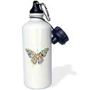 3dRose ウォーターボトル、21オンス、ホワイト 3dRose Water Bottle, 21oz, White