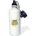 3dRose ウォーターボトル、21オンス、ホワイト 3dRose Water Bottle, 21oz, White