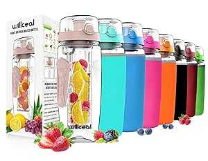 Fruit Infuser Water Bottle 32oz Willceal- Durable, Large - BPA Free Tr...