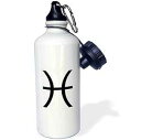3dRose ウォーターボトル、21オンス、ホワイト 3dRose Water Bottle, 21oz, White