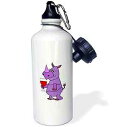 3dRose ウォーターボトル、21オンス、ホワイト 3dRose Water Bottle, 21oz, White