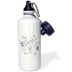 3dRose ウォーターボトル、21オンス、ホワイト 3dRose Water Bottle, 21oz, White