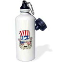3dRose ウォーターボトル、21オンス、ホワイト 3dRose Water Bottle, 21oz, White