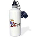 3dRose ウォーターボトル、21オンス、ホワイト 3dRose Water Bottle, 21oz, White