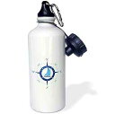 3dRose ウォーターボトル、21オンス、ホワイト 3dRose Water Bottle, 21oz, White