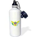 3dRose ウォーターボトル、21オンス、ホワイト 3dRose Water Bottle, 21oz, White