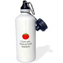 3dRose ウォーターボトル、21オンス、ホワイト 3dRose Water Bottle, 21oz, White