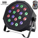 ワイヤレスステージライト U`King 18 LED RGB Par Can Light バッテリー駆動、サウンド起動およびリモコンアップライト 結婚式 DJ ディスコパーティー アップライト ライブショー用 Wireless Stage Lights U`King 18 LED RGB Par Can Light with