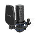BOYA XLR Large Diaphragm Studio Condenser Microphone, 48V Phantom Power Vocal Re...