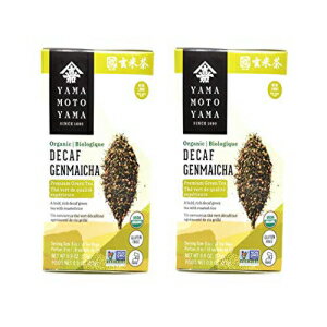 山本山 有機デカフェ玄米茶 プレミアム緑茶 (2パック 合計1.8オンス) Yamamotoyama Organic Decaf Genmaicha Premium Green Tea (2 Pack, Total of 1.8oz)