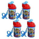 Zak Designs [4-Pack Paw Patrol Kids 12oz Pop-up Lid Canteen Water Bottles with C...