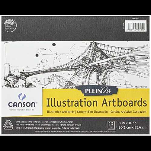 Canson Plein Air Illustration Smooth Art Board Pad for Ink, Markers an...