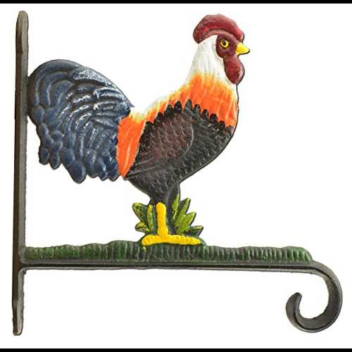 Glomarket㤨Ūʥɥ꿢ʪϥ󥬡եå եŴ  10.125 Import Wholesales Decorative Rooster Plant Hanger Hook Colorful Cast Iron Large 10.125