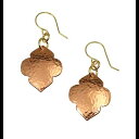 ハンマードコッパー四つ葉ダングルイヤリング John S Brana Designer Jewelry Hammered Copper Quatrefoil Dangle Earrings(4)