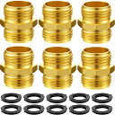 Tatuo 6 パック 3/4 インチ ガーデン ホース ダブル オス クイック コネクタ アダプター 追加の 10 パック ワッシャー付き 標準ガーデン ホース用 Tatuo 6 Pack 3/4 Inch Garden Hose Double Male Quick Connector Adapter with Extra 10 P(3)