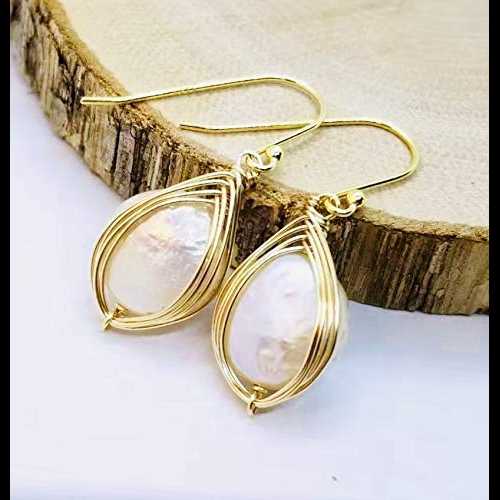 楽天Glomarket可憐なコイン パール イヤリング 14K ゴールドフィルド Chinnerloulou Dainty coin pearl earrings 14k gold filled