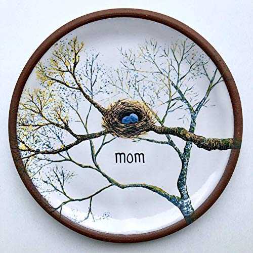 パーソナライズされた鳥の巣ジュエリー皿、手作りの陶器 Mary Elizabeth Arts Personalized Birds Nest Jewelry Dish, Handmade Pottery