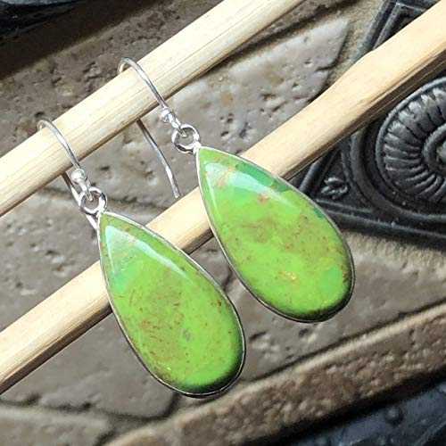 ゴージャスなグリーン ターコイズ 925 ソリッド スターリング シルバー イヤリング 40mm Natural Rocks by Kala Gorgeous Green Turquoise 925 Solid Sterling Silver Earrings 40mm ゴージャスなグリーン ターコイズ 925 ソリッド スターリング シルバー イヤリング 40mm Natural Rocks by Kala Gorgeous Green Turquoise 925 Solid Sterling Silver Earrings 40mm