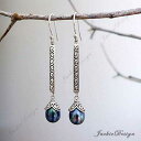 ピーコック パール 2.25 インチ ロング ドロップ スクロール バリ スターリング シルバー イヤリング JD19 JackieDesign Peacock Pearl 2.25" Long Drop Scroll Bali Sterling Silver Earrings JD19