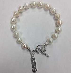 淡水パール パイ ベータ ファイ ギリシャ女子学生クラブ トグル ブレスレット Ann Peden Jewelry Freshwater Pearl Pi Beta Phi Greek Sorority Toggle Bracelet
