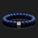 ラピスラズリとスターリングシルバーのバリビーズロゴブレスレット、ラピスラズリブレスレット Kartini Studio Lapis Lazuli and Sterling Silver Bali Beads Logo Bracelet, Lapis Lazuli Bracelet