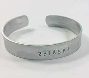 2b1ask1 フリー メイソン カフ ブレスレット、変色しないアルミニウム カフにハンドスタンプ Ann Peden Jewelry 2b1ask1 Free Mason Cuff Bracelet, handstamped on a non tarnish aluminum cuff