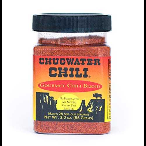 Chugwater Chili Gourmet Chili Seasoning Mix & Taco Seasoning 3oz Tub Wyoming State Championship Chili Recipe Secret Blend 12 Spices All Natural, Gluten Free, No MSG & No Preservatives.