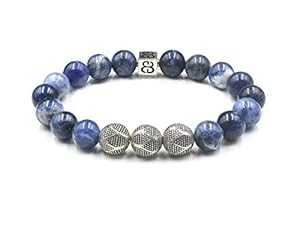 ソーダライト ブレスレット、ソーダライトとスターリング シルバー ブレスレット、高級ブレスレット Kartini Studio Sodalite Bracelet, Sodalite and Sterling Silver Bracelet, Luxury Bracelet ソーダライト ブレスレット、ソーダライトとスターリング シルバー ブレスレット、高級ブレスレット Kartini Studio Sodalite Bracelet, Sodalite and Sterling Silver Bracelet, Luxury Bracelet